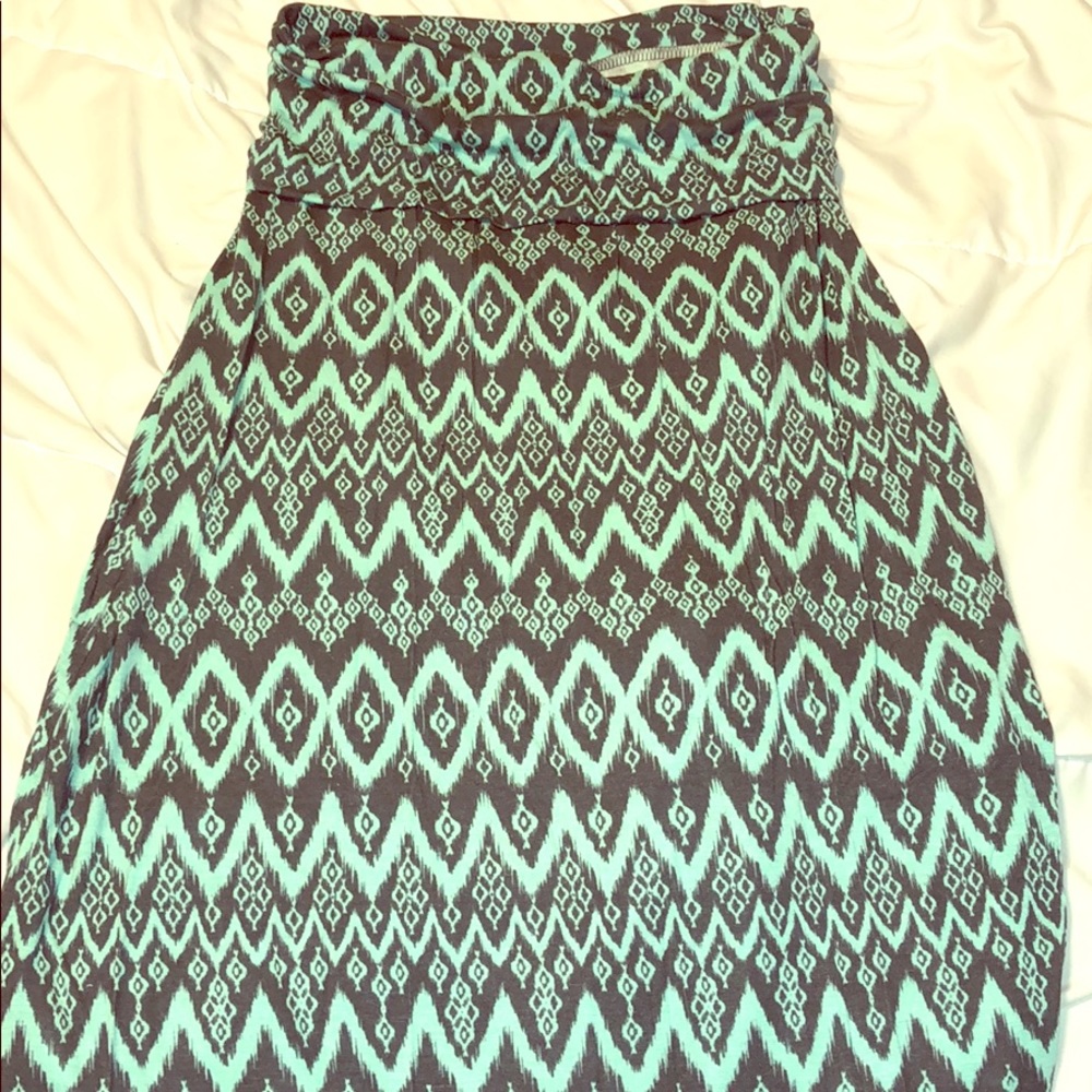 Beautiful Blue and Gray Maxi Skirt!